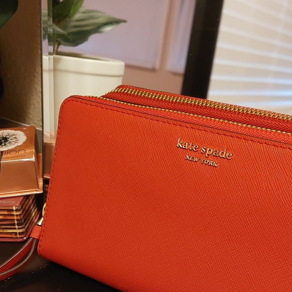 Kate Spade, red zip-around wallet
